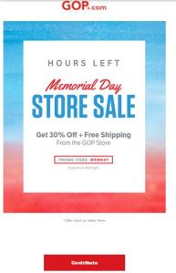 GOP Store Memorial Day Ad